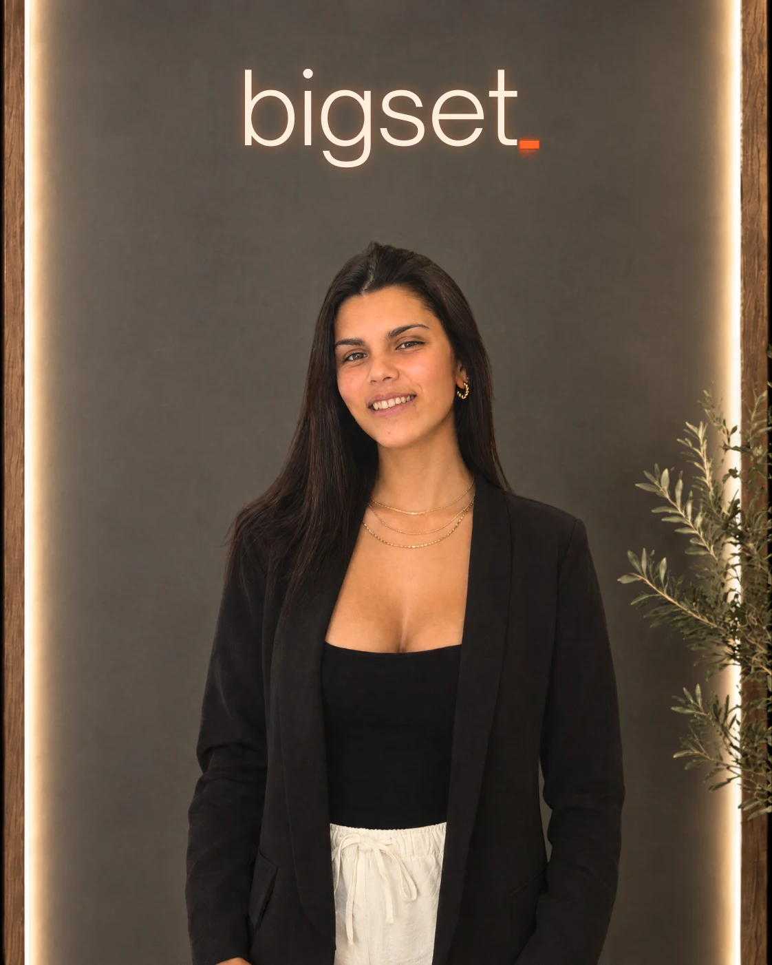 Ana Carolina of Bigset in the office